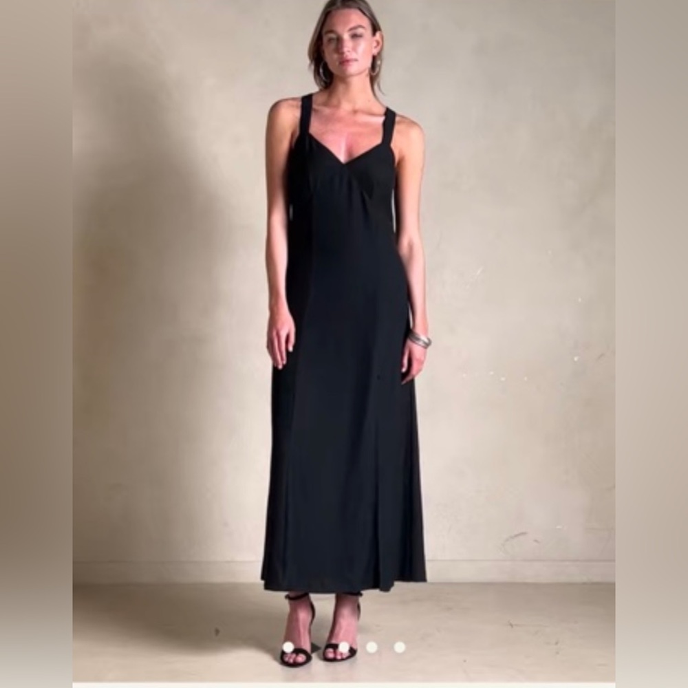 COPY - COPY - COPY - Banana Republic Factory Side Slit Black Maxi Dress
